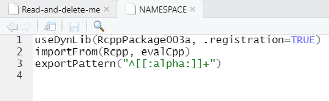 Updated NAMESPACE file