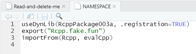 Original NAMESPACE file