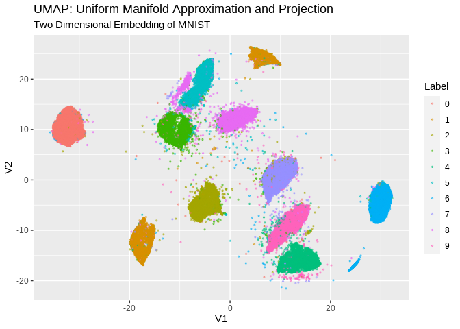 Projection map of manifold embedding