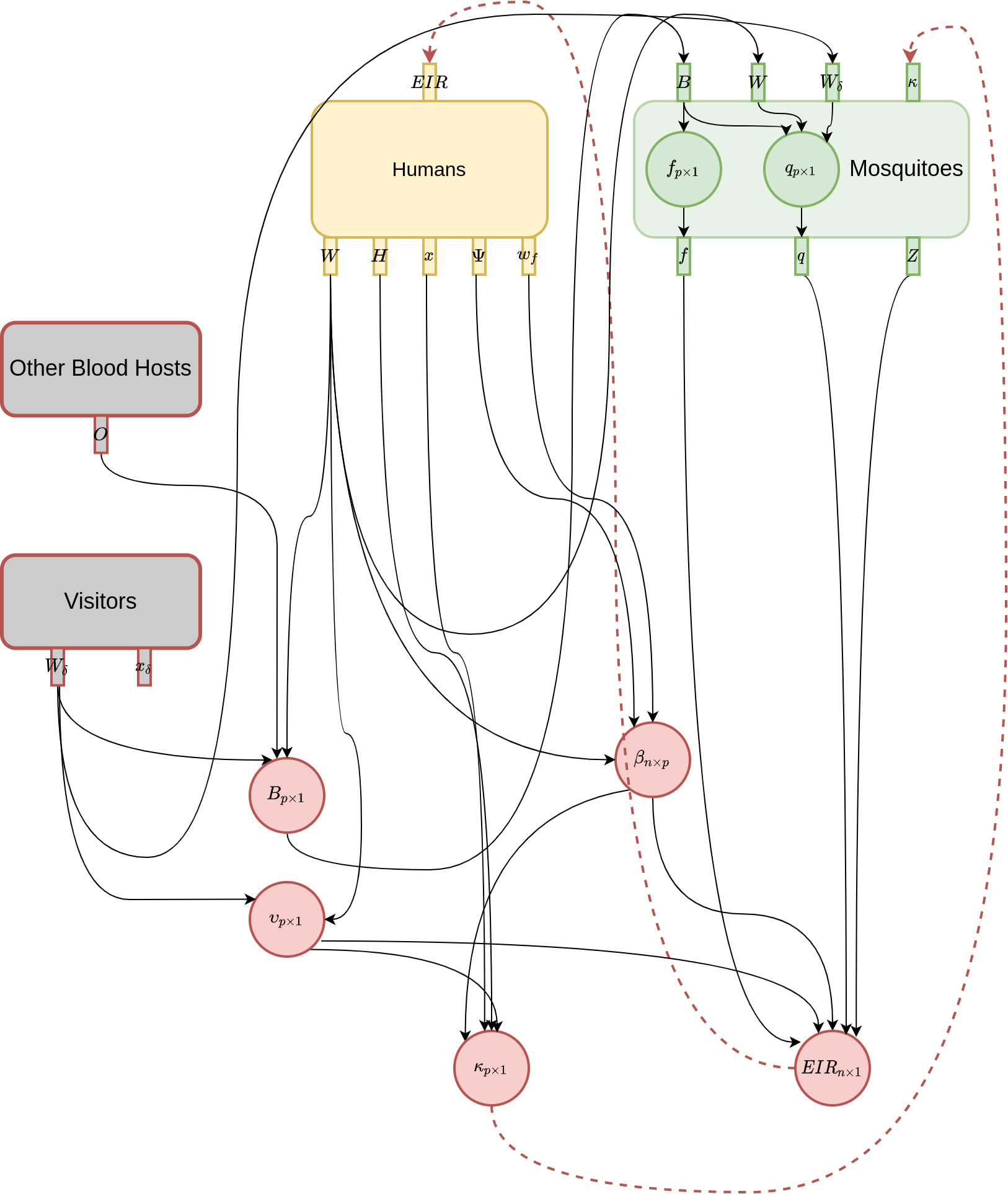 Wiring diagram for blood feeding computation