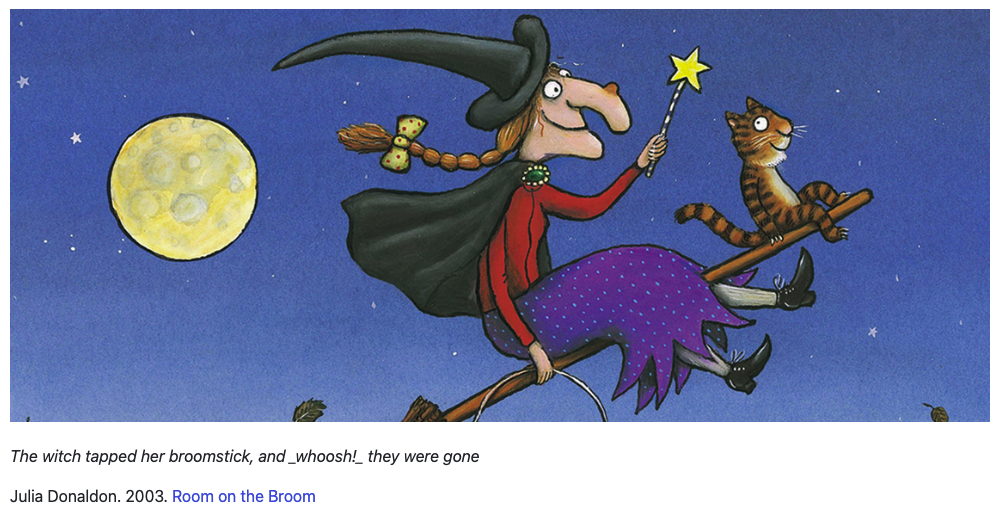 Julia Donaldon illustration from Room on the Broom