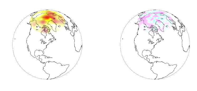 World map with MSE contours