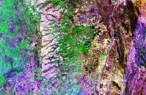 Plot of CBERS-4 image covering an area in the Brazilian Cerrado.