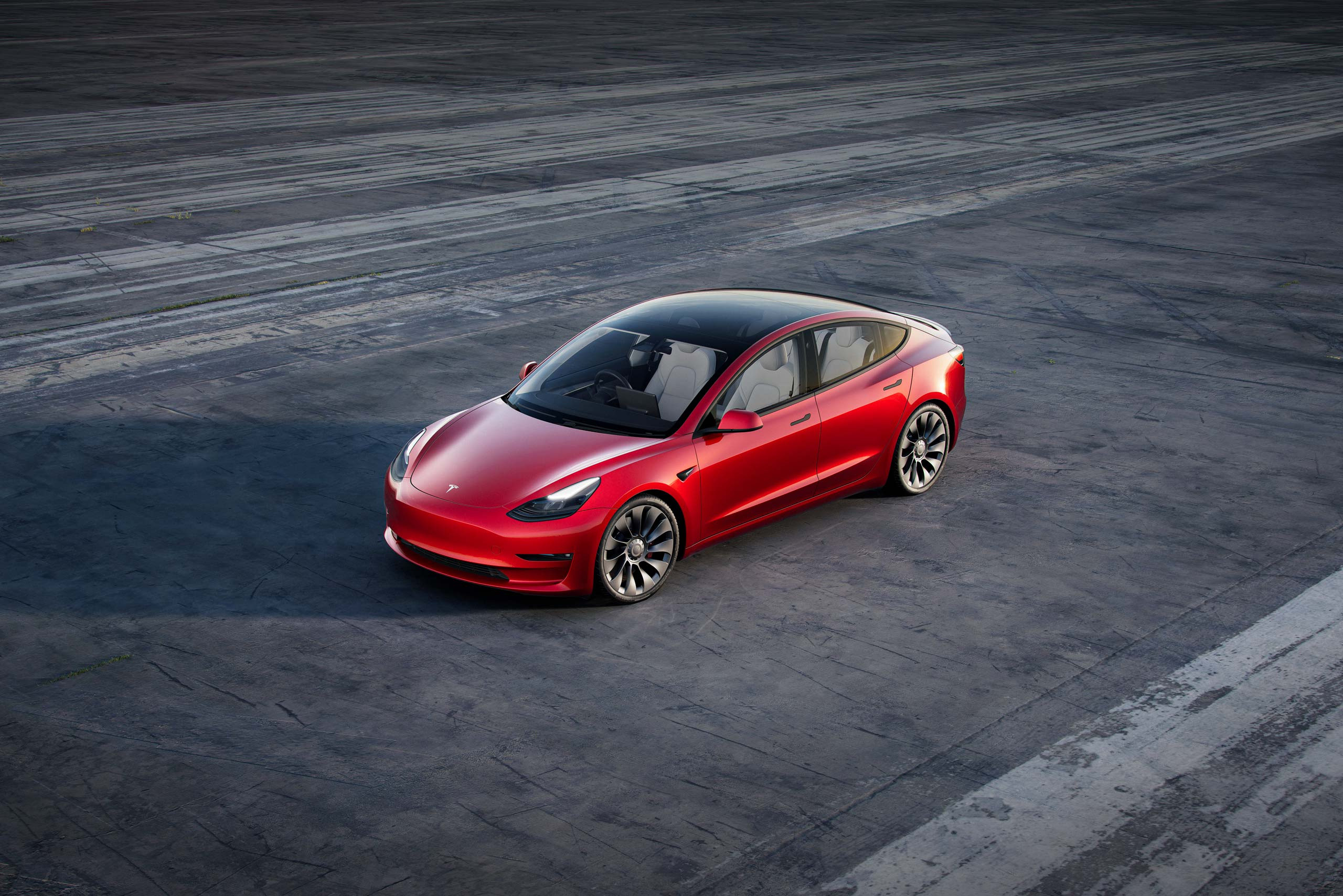 Red Tesla Model 3