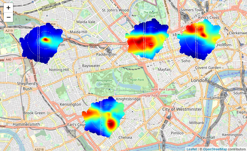 Directional plots on map of London