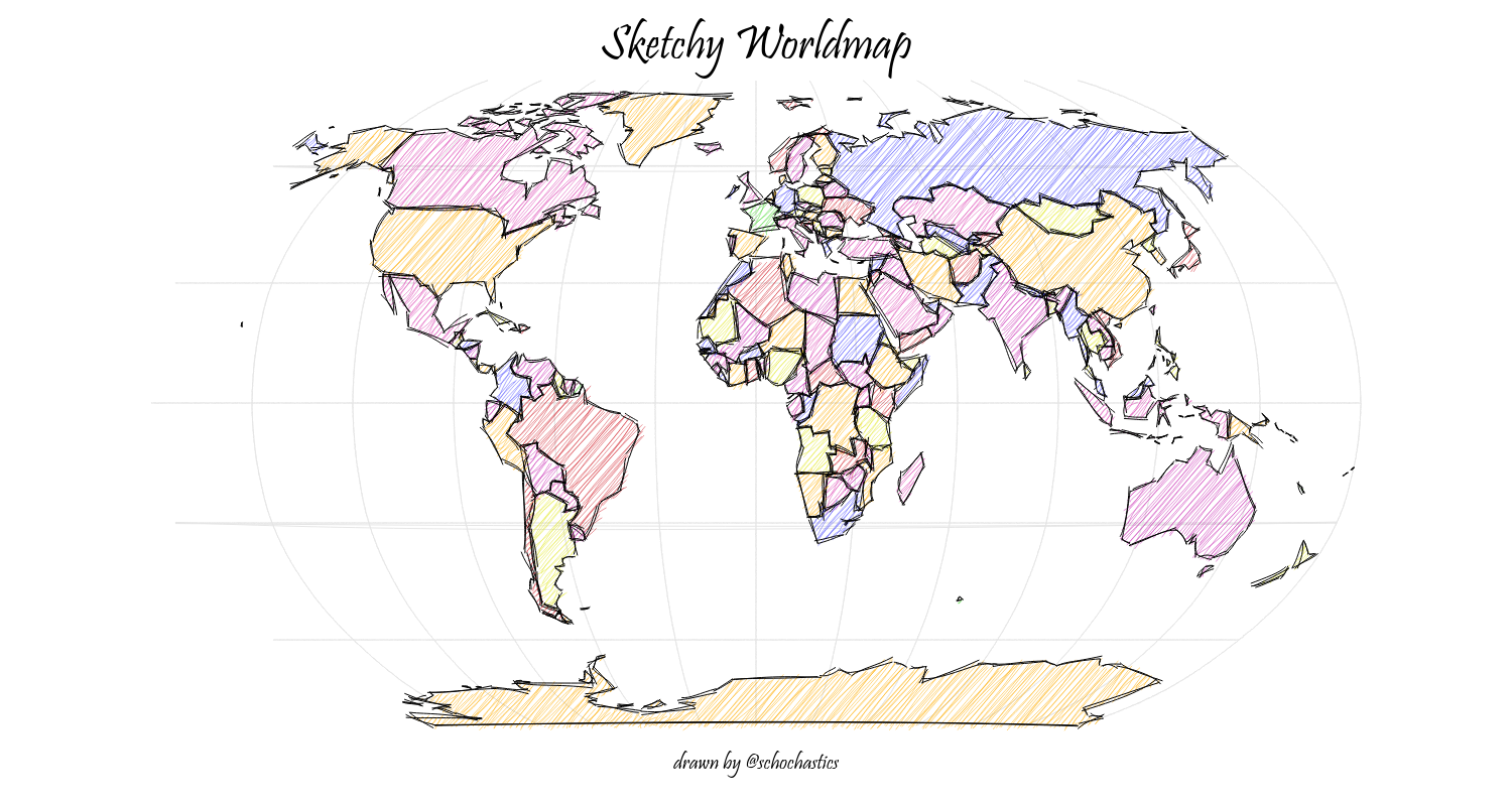 Sketchy world map