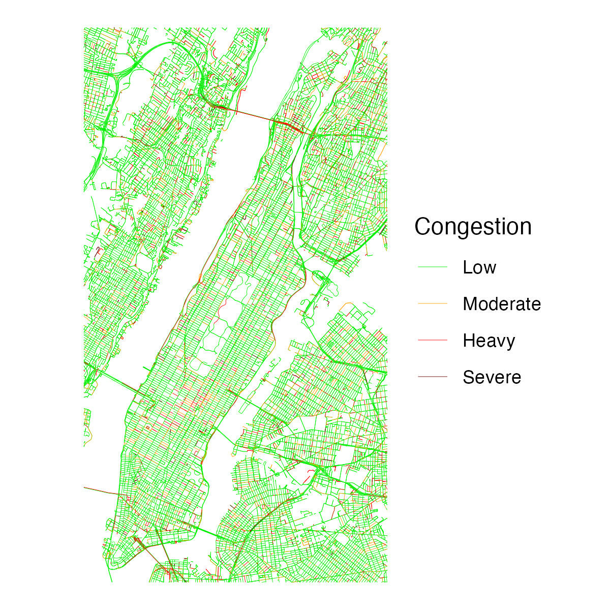 Traffic map of Manhattan