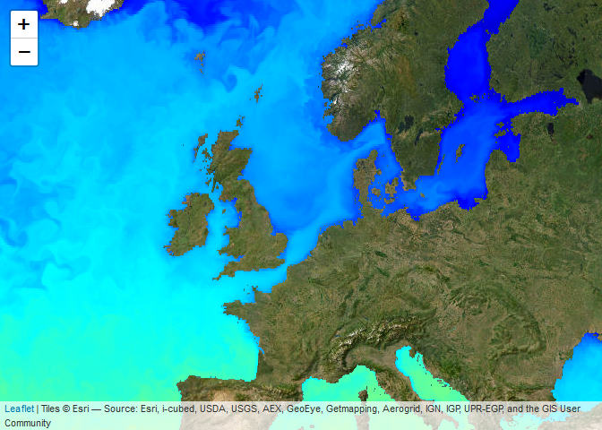 Layered leaflet map of Europe